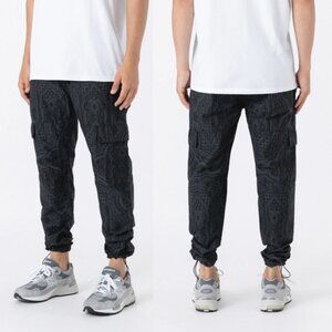 NEW Zanerobe Jumpa Cargo Pants Dark Grey Black Size 30 Compact Cotton Joggers